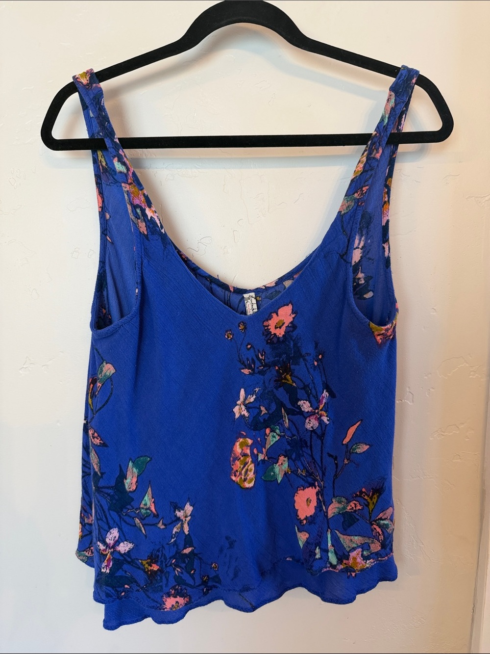 Free People vibrant blue ruffle tank